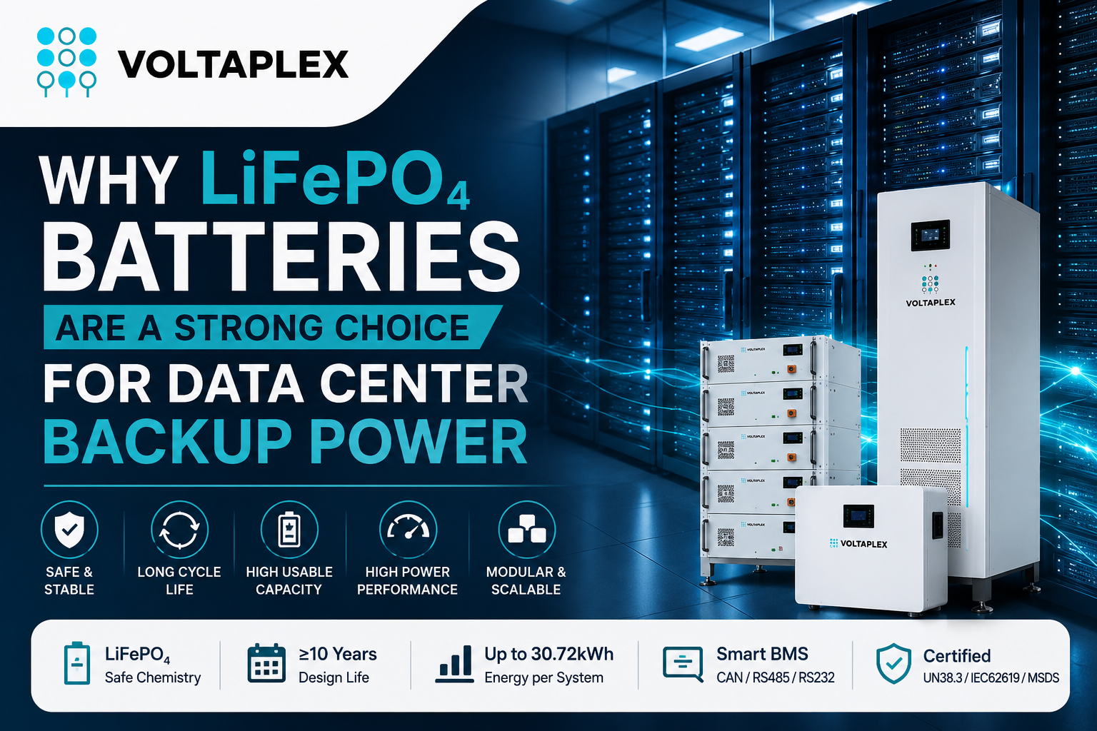 Why LiFePO4 Batteries Are a Strong Choice for Data Center Backup Power