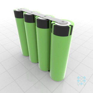 1S4P Battery Pack with Panasonic B Cells, 13.4Ah, 19.5A, 3.6V, Line Shape,  Customizable - 18650 Battery Pack - Lithium Ion Battery Pack - Voltaplex