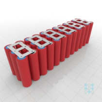 12S3P Battery Pack with Sanyo GA Cells, 10.35Ah, 30A, 43.2V, Cuboid Shape, Customizable