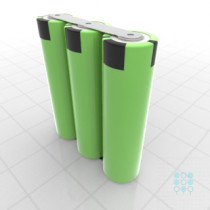 1S3P Battery Pack with Panasonic PF Cells, 8.64Ah, 30A, 3.6V, Line Shape, Customizable