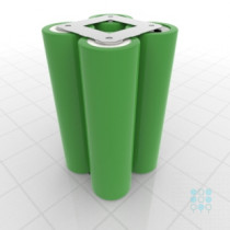 2S2P Battery Pack with LG MJ1 Cells, 7Ah, 20A, 7.2V, Cuboid Shape, Customizable
