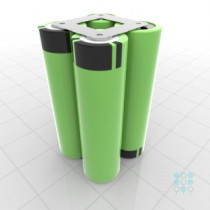 2S2P Battery Pack with Panasonic B Cells, 6.7Ah, 9.75A, 7.2V, Cuboid Shape, Customizable