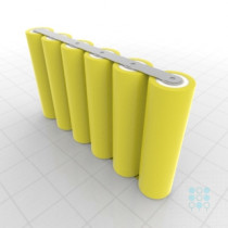 1S6P Battery Pack with LG HE4 Cells, 15Ah, 120A, 3.6V, Line Shape, Customizable